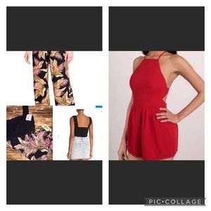 Lot of Tobi blue romper M and Roxy top and pants M